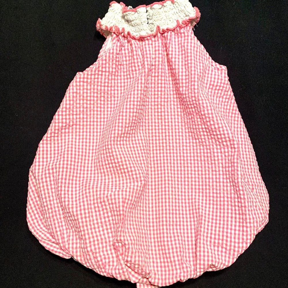 Adorable Pink Gingham Peplum Outfit Size 24M - Picture 4 of 5